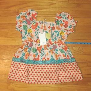 Summer Orange Floral Square Neck Short Sleeved Peplum Top GRACE KARIN Girls 10Y